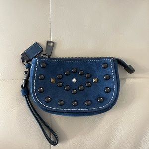 COACH - blue suede rivets change purse